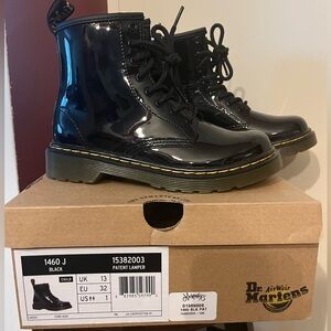 Dr. Martens Black Patent Lamper Boots, Child size 1
